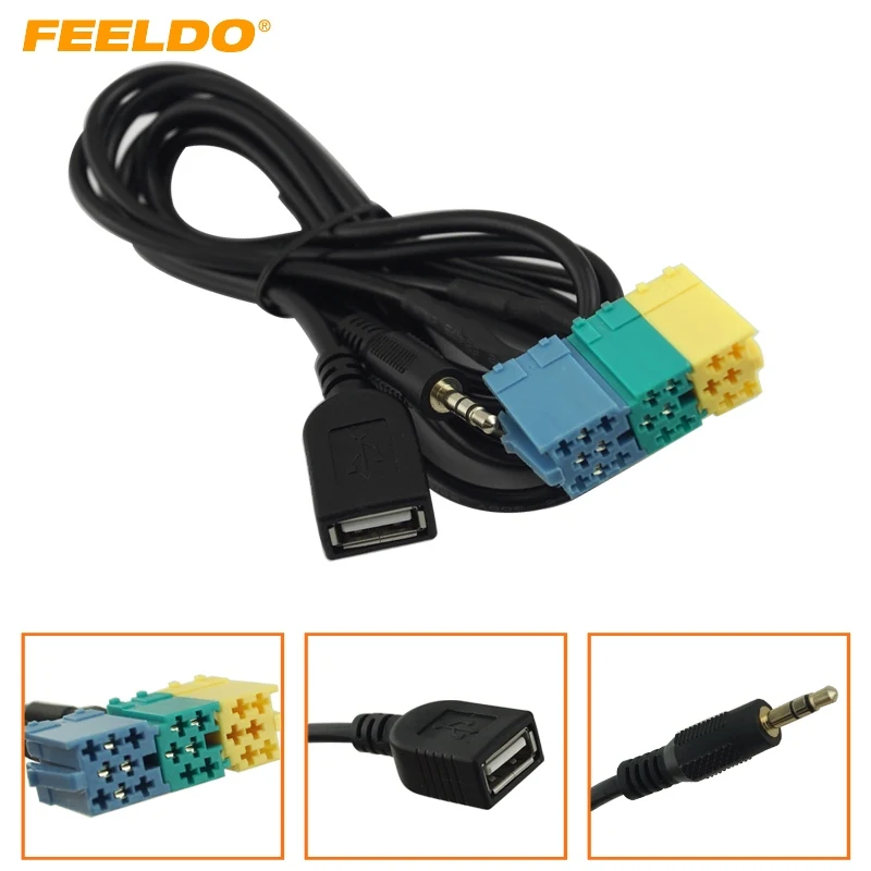 Feeldo 1 Pz 2 In1 3.5Mm + Usb Plug Audio Cavo Adattatore Kia Aux Cavo Lettore Cd Per Mp3 Per Hyundai Kia Sportage # Mx3072