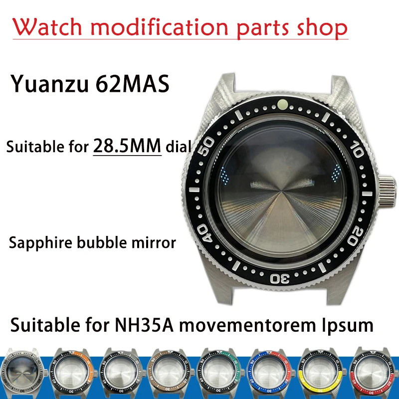 Seiko Yuanzu 62Mas Custodia Modificata Sapphire Pot Cover Bubble Watch Mirror Retro Diving Watch Custom Matching Nh35 Movement
