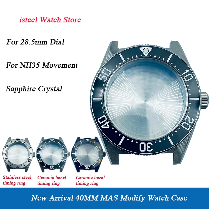 Custodia Per Orologio 62Mas Modifica Per Seiko Muslimah/Muslimah 40Mm Per Movimento Nh35 Sapphire 200M Accessori Per Orologi Subacquei Impermeabili