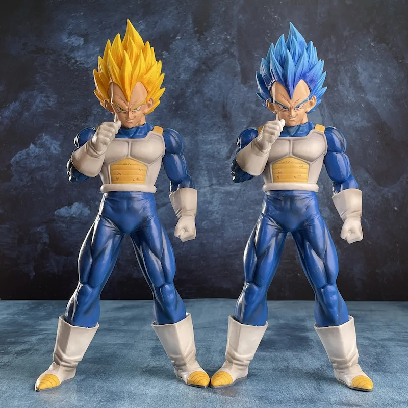 28Cm Dragon Ball Z Yellow Blue Hair Majin Vegeta Figure Autodistruzione Super Saiyan Pvc Action Figurine Model Hobby Toys Gift