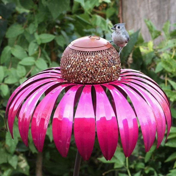 Mangiatoia Per Uccelli Da Giardino Petali Sahpe Sensation Pink Coneflower Mangiatoia Per Uccelli Selvatici Gazebo Mangiatoia Per Colibrì Alimentazione