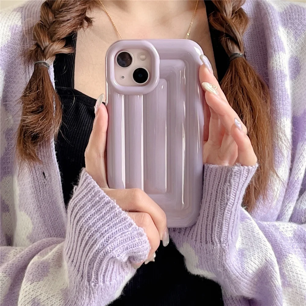 2023 Ins Bubble Purple Custodia Morbida In Silicone Per Iphone 14 12 13 Pro Max 11 14 Pro Max Cover Lucida Per Bagagli