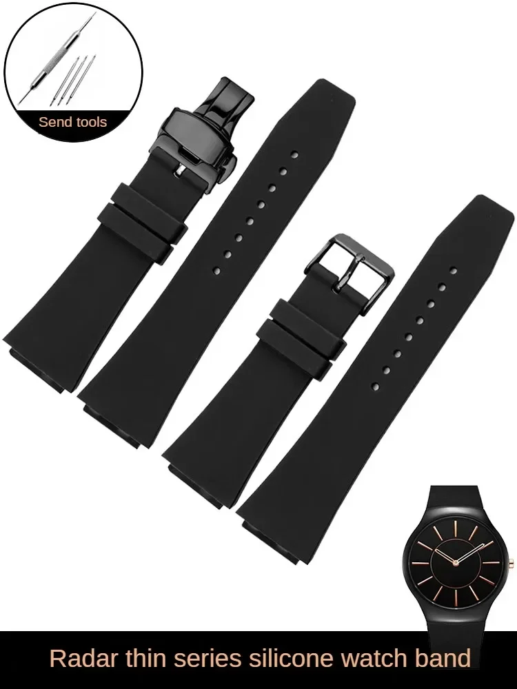 Cinturino Per Orologio In Gomma Compatibile Con Radar Rado True Thin Series Cinturino In Silicone Rialzato Impermeabile Per Uomo