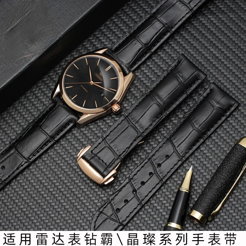 Cinturino Per Orologio Per Omega Speedmaster Butterfly Flying Strap Rado Diamond Master Crystal Gem Series Cinturino Per Orologio Nero 20Mm
