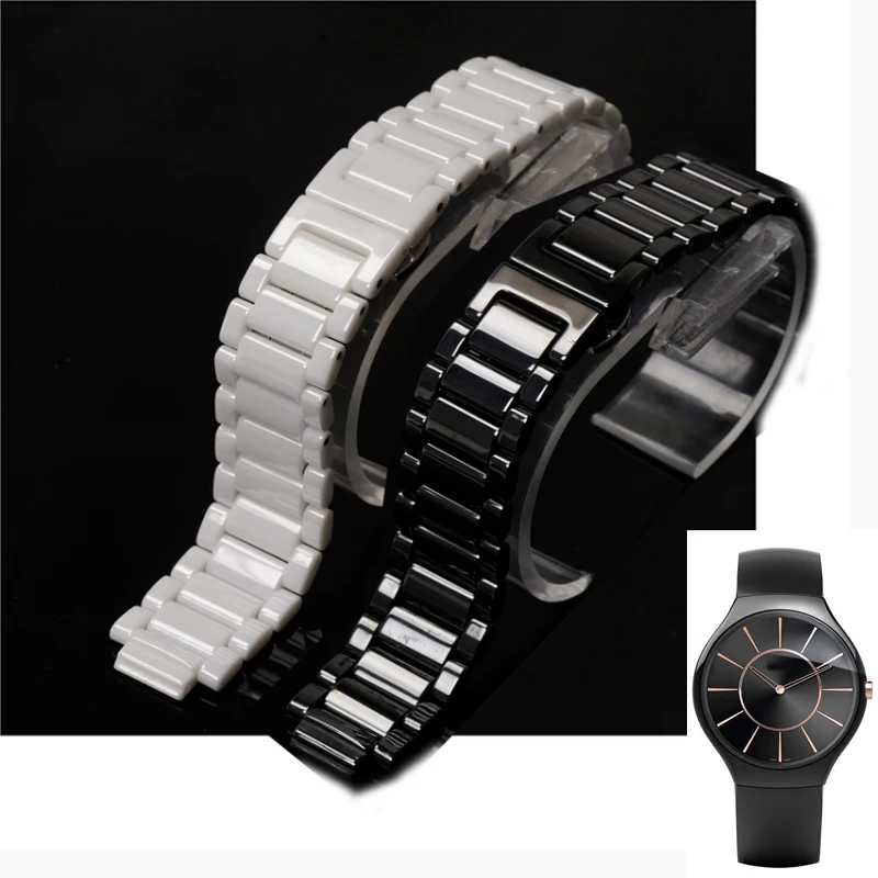 Cinturino Per Orologio In Ceramica Di Alta Qualità Per Catena Per Orologio Sottile Serie Rado True Cinturino Convesso In Bianco E Nero Per Uomo E Donn