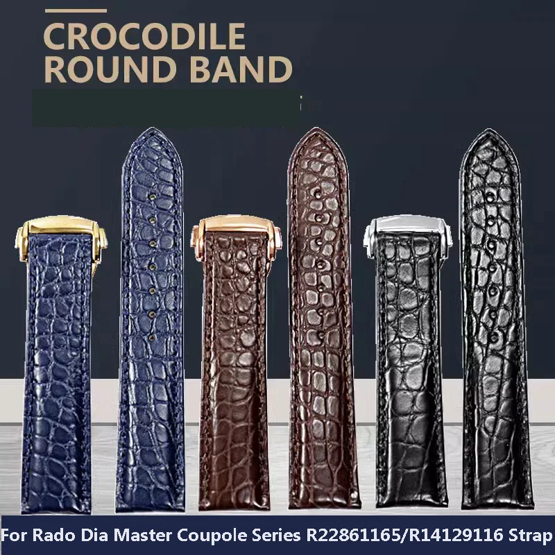 Cinturino In Pelle Di Coccodrillo Di Alta Qualità Per Rado Dia Master Coupole Series R22861165 R14129116 Cinturino Per Orologio Uomo Donna Bracciale 1