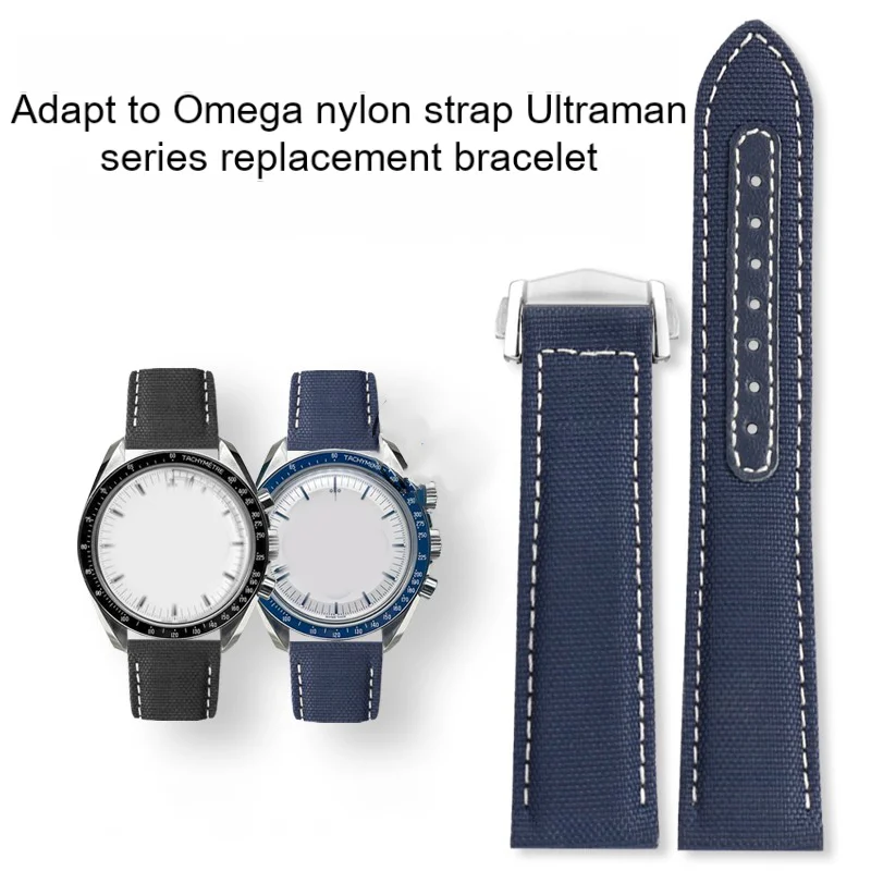 Adatto Per Omega Speedmaster Snoopy 310 Canvas Cinturino Inferiore In Pelle Bovina Nuovo Cinturino Per Orologio In Nylon Cavalluccio Marino At150 19Mm