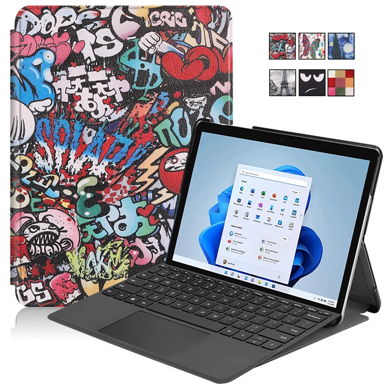 Per Microsoft Surface Go 4 3 2 1 Custodia 10.5 "Fashion Painted Book Flip Cover In Pelle Per Funda Surface Go 4 Go 3 Go 2 Case Coque