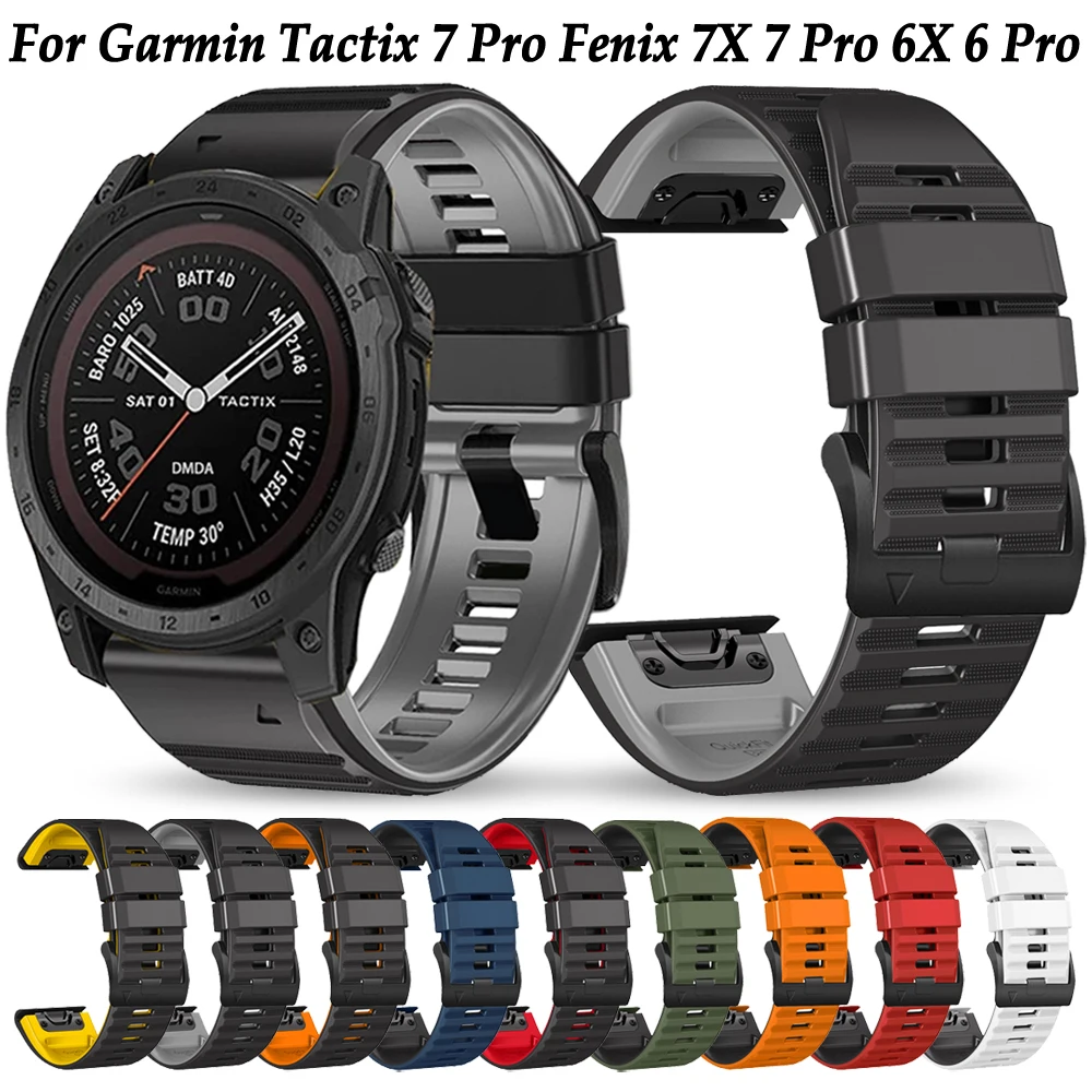 Per Garmin Tactix 7 Pro Cinturino Cinturino Cinturino Fenix 7X Pro Solar Fenix 6X Pro Fenix 5X Plus Cinturino In Silicone Quickfit 22Mm 26Mm