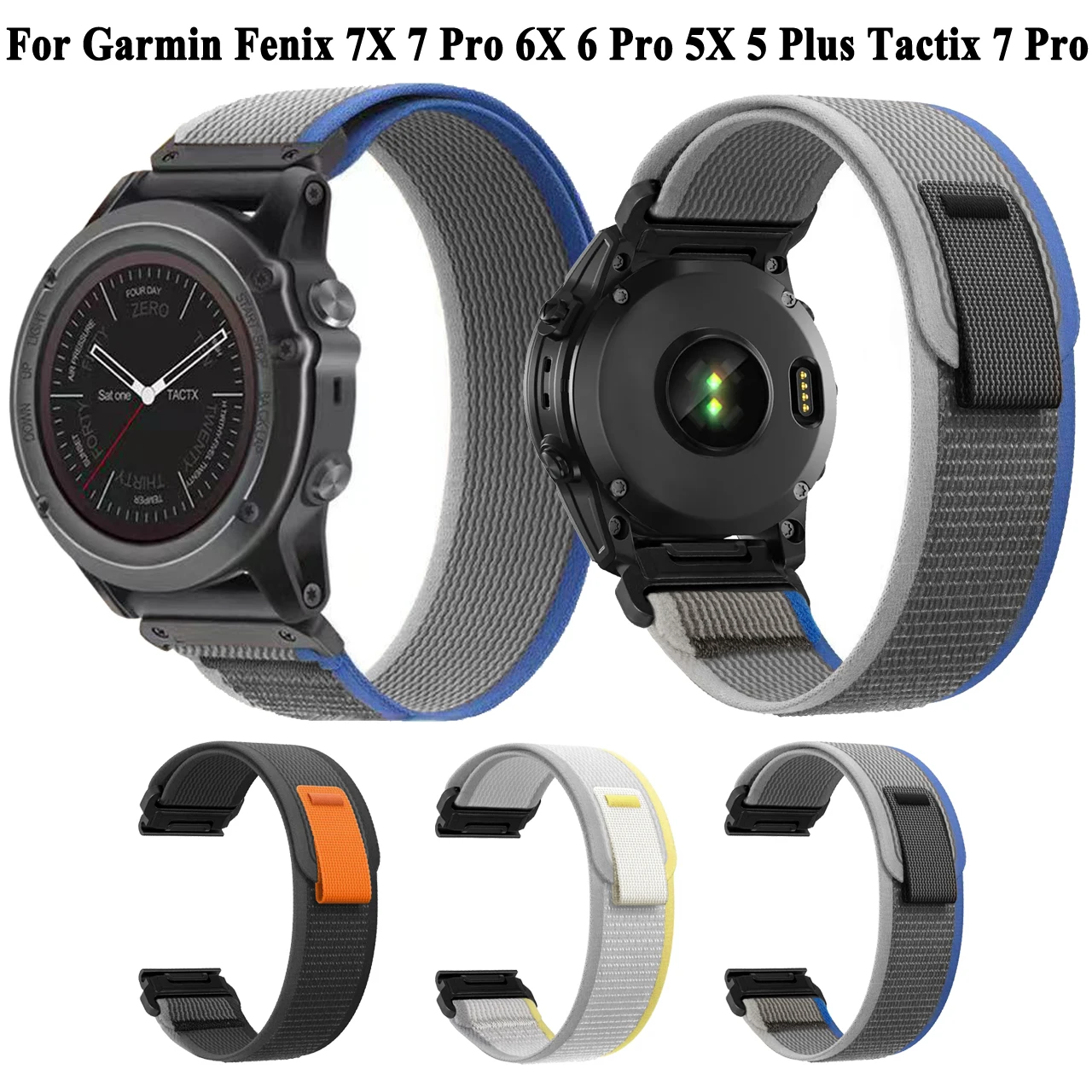 Cinturino In Nylon Quickfit Da 22Mm 26Mm Per Cinturino Garmin Tactix 7 Pro/Delta/Bravo Per Braccialetti Fenix 6X/6X Pro/Fenix 7X/7X Pro