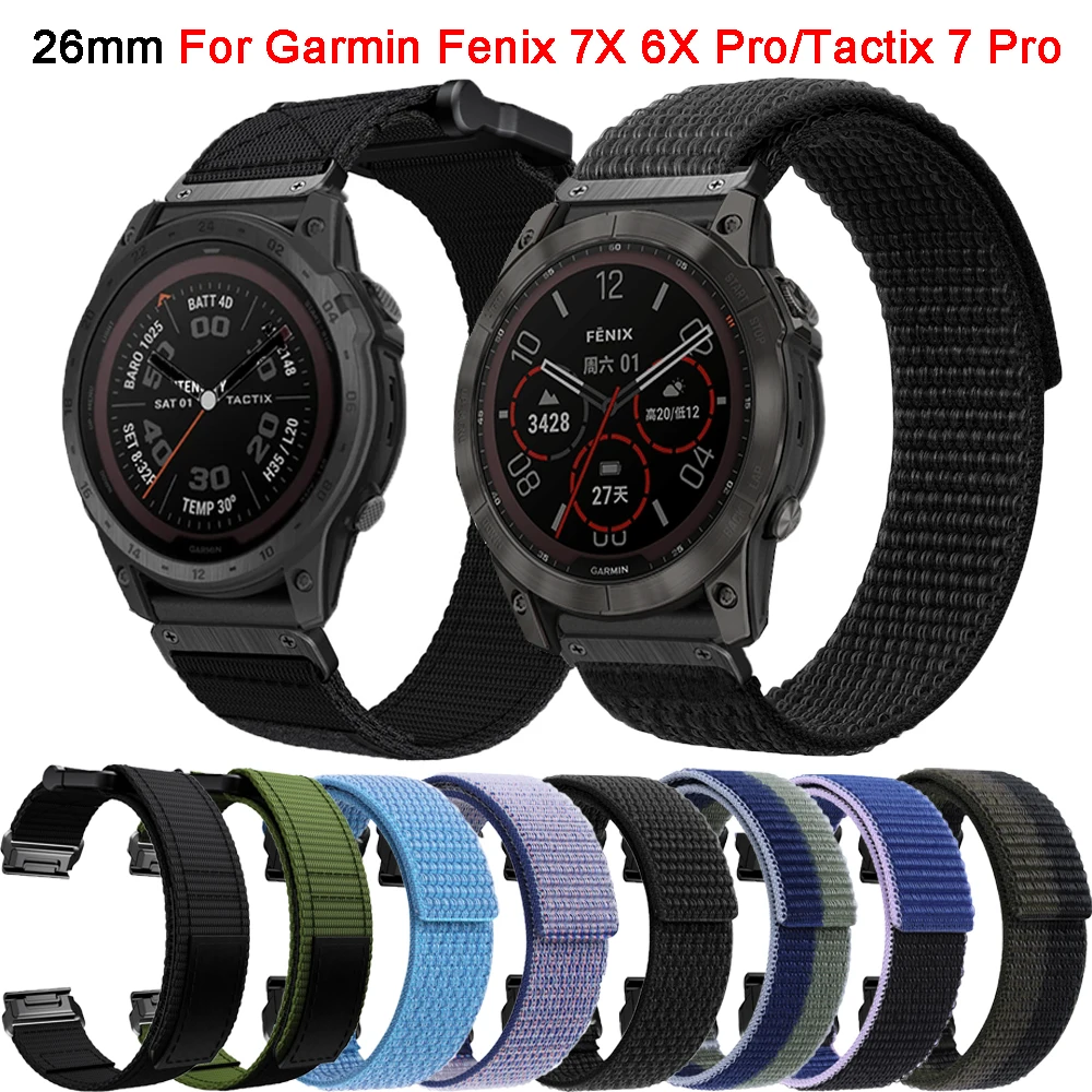 Cinturino In Nylon A Sgancio Rapido Da 26Mm Per Garmin Tactix 7 Pro/Fenix 7X 6X Pro 5X Plus Bracciale Smart Watch Delta 3 3Hr