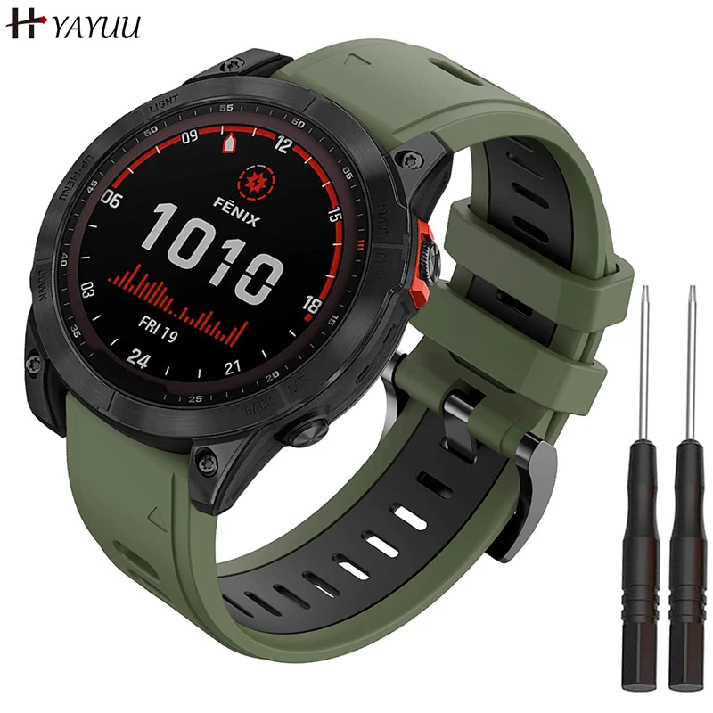 26Mm 22Mm Cinturino In Silicone Per Garmin Fenix 7X 7/Fenix 6 6X Pro/Fenix 5 5X Plus/Tactix Delta/Mk2I/Forerunner 945/D2 Delta Px/D2 Charlie Wristband
