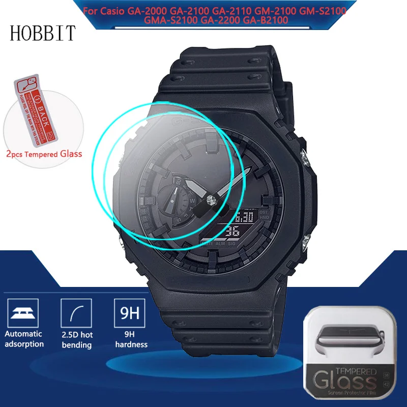 2Pcs 9H Vetro Temperato Protezione Dello Schermo Per Casio G Scossa Ga-2100 Ga-2000 Ga-2110 Gm-2100 Gma-S2100 Ga-2200 Ga-B2100 Gma-S2100