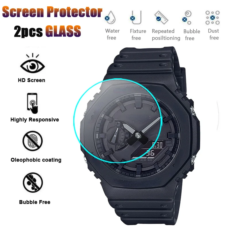 2Pcs 9H Vetro Temperato Per Casio G Scossa Ga-2100 Ga-2000 Ga-2110 Gm-2100 Gma-S2100 Ga-2200 Ga-B2100 Gma-S2100 Protezione Dello Schermo
