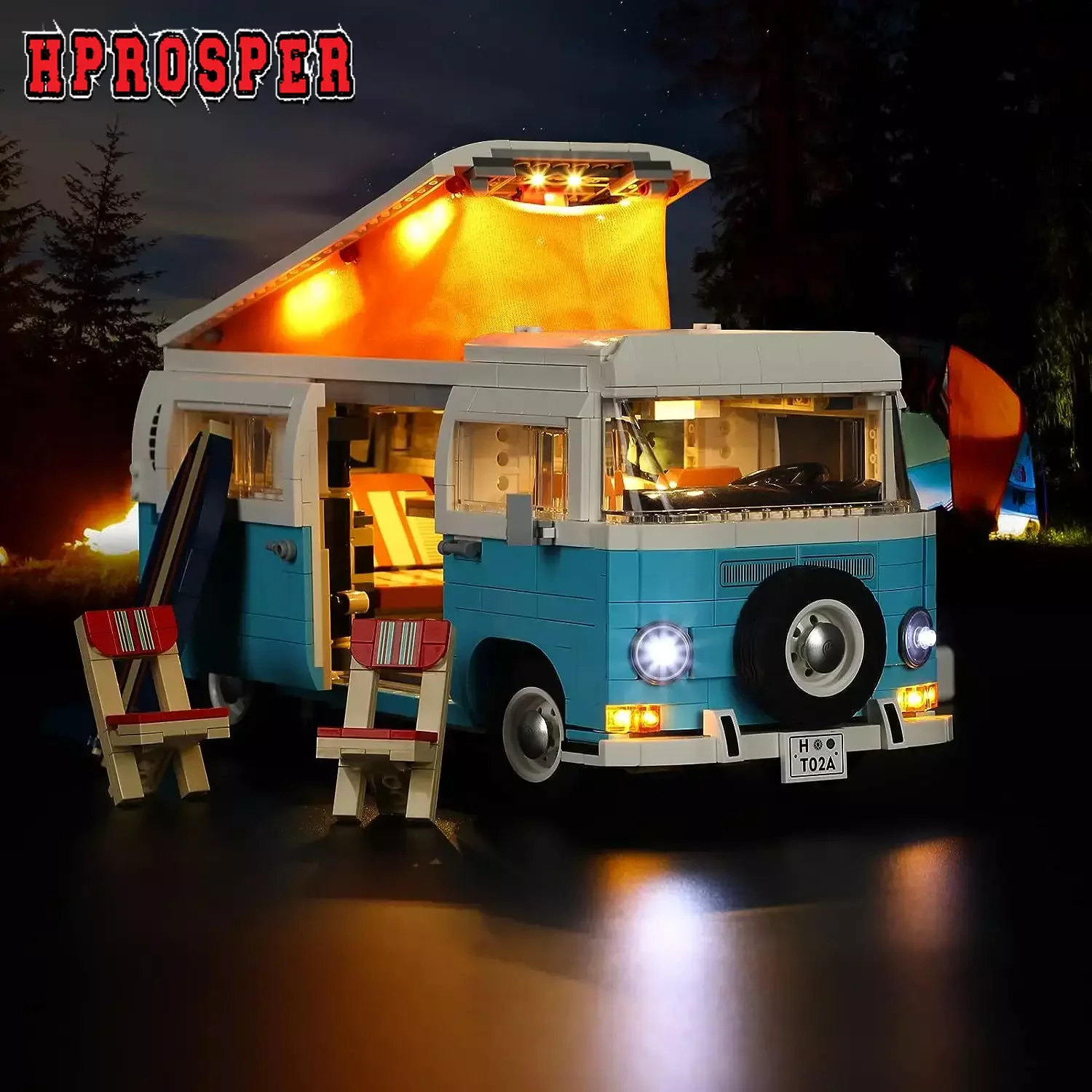 Hprosper Led Light Per 10279 Creator Expert Volkswagen T2 Camper Van Lampada Decorativa (Non Includere Blocchi Di Costruzione Lego)