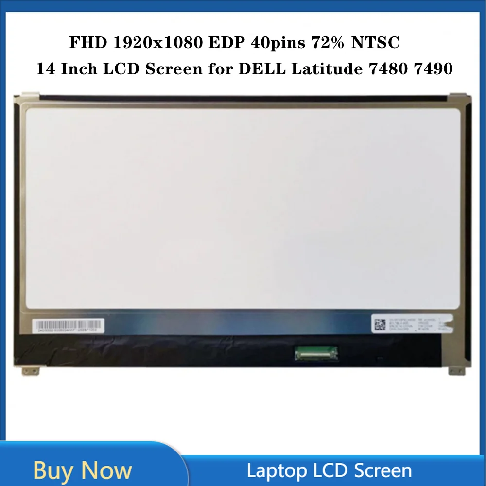 14 Pollici Per Dell Latitude 7480 7490 Schermo Lcd Pannello Ips Fhd 1920X1080 Edp 40Pin 72% Ntsc 300 Cd/M² (Typ.)