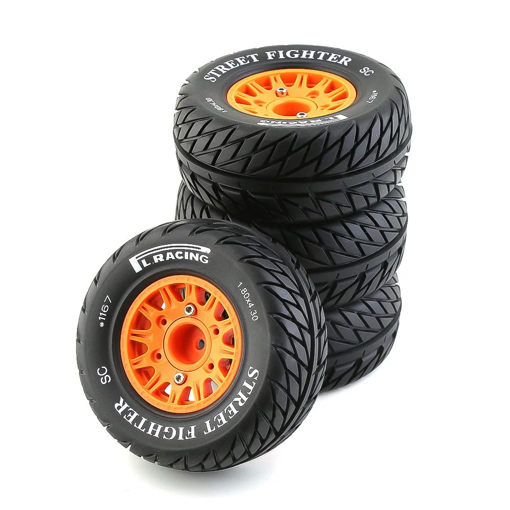 4 Pezzi Rc Model Car Pneumatici E Ruote In Gomma Per 1/8 1/10 Scale Rc On Road Car Hsp Sonic 94102 Gt Lc Racing Ptg-2 Tamiya Tt02