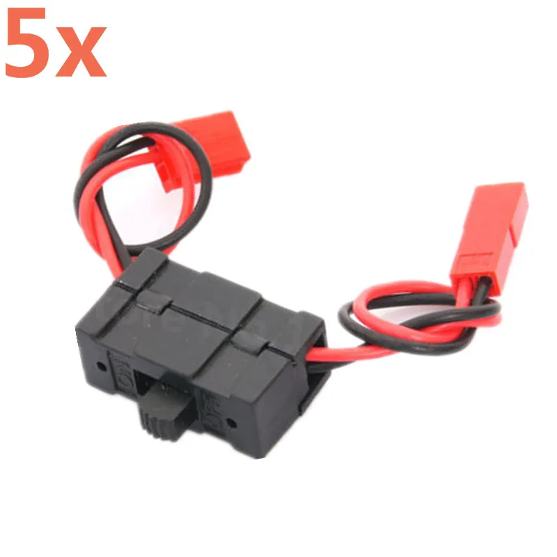 5Pcs 02050 Hsp 1/10 Rc Car Truck Buggy 94101 94105 94106 94108 Interruttore Ricevitore Batteria On-Off Sonic Tyrannosaurus