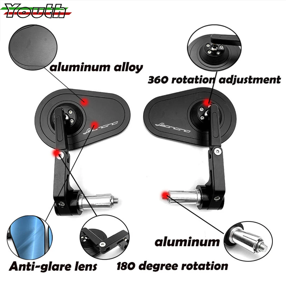 Per Benelli Leoncino 500 250 800 Trail Moto Vista Posteriore In Alluminio Nero Maniglia Bar End Specchietti Retrovisori Laterali