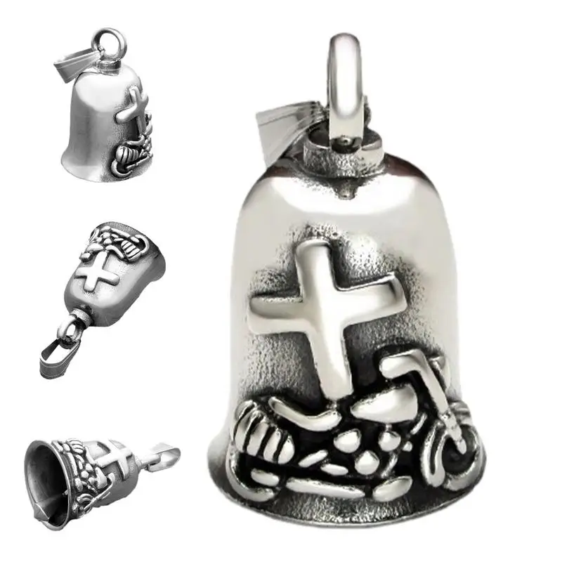 Moto Guardian Bells For Bikers Acciaio Al Titanio Vintage Ride Safe Portachiavi Moto Manubrio Decorazione Ornamenti