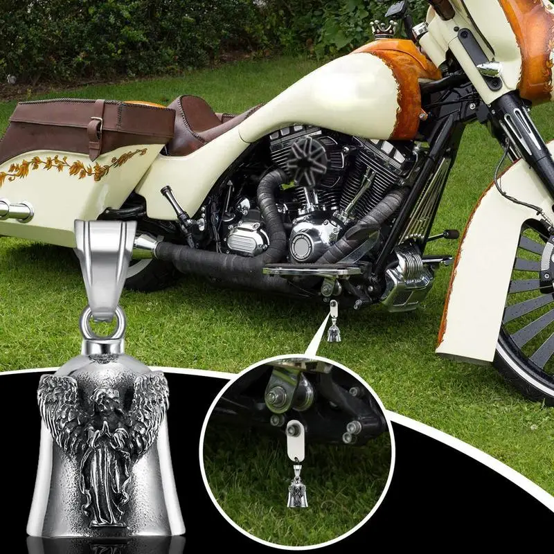 Vintage Wings Angel Guardian Bell Collana Moto Lucky Angel Punk Style Wings Crisp Bell Guardian Bell Finger Bell For Luck