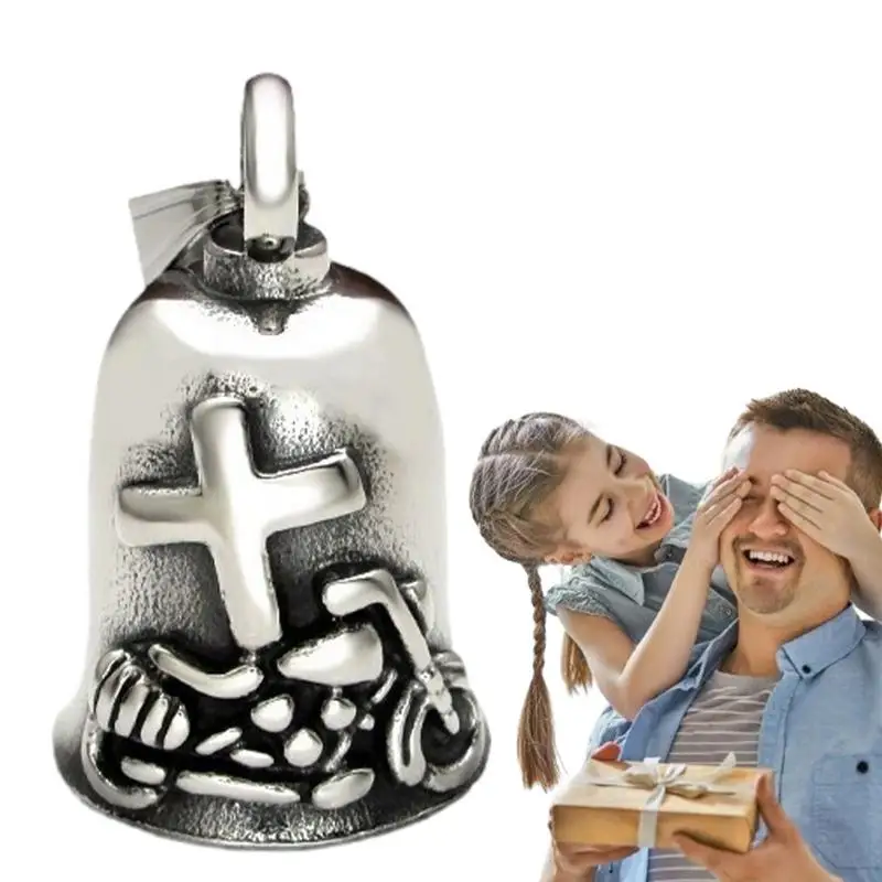 Moto Guardian Bells For Bikers Ride Safe Portachiavi Vintage Cross Drive Safe For Bikers Riders Biker Bell Accessory For