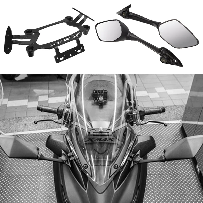 Motorcycle Rear View Mirror Modified For Yamaha Xmax 300 Xmax 250 Mirror Bracket Cnc Alloy Aluminum Moto Accessories