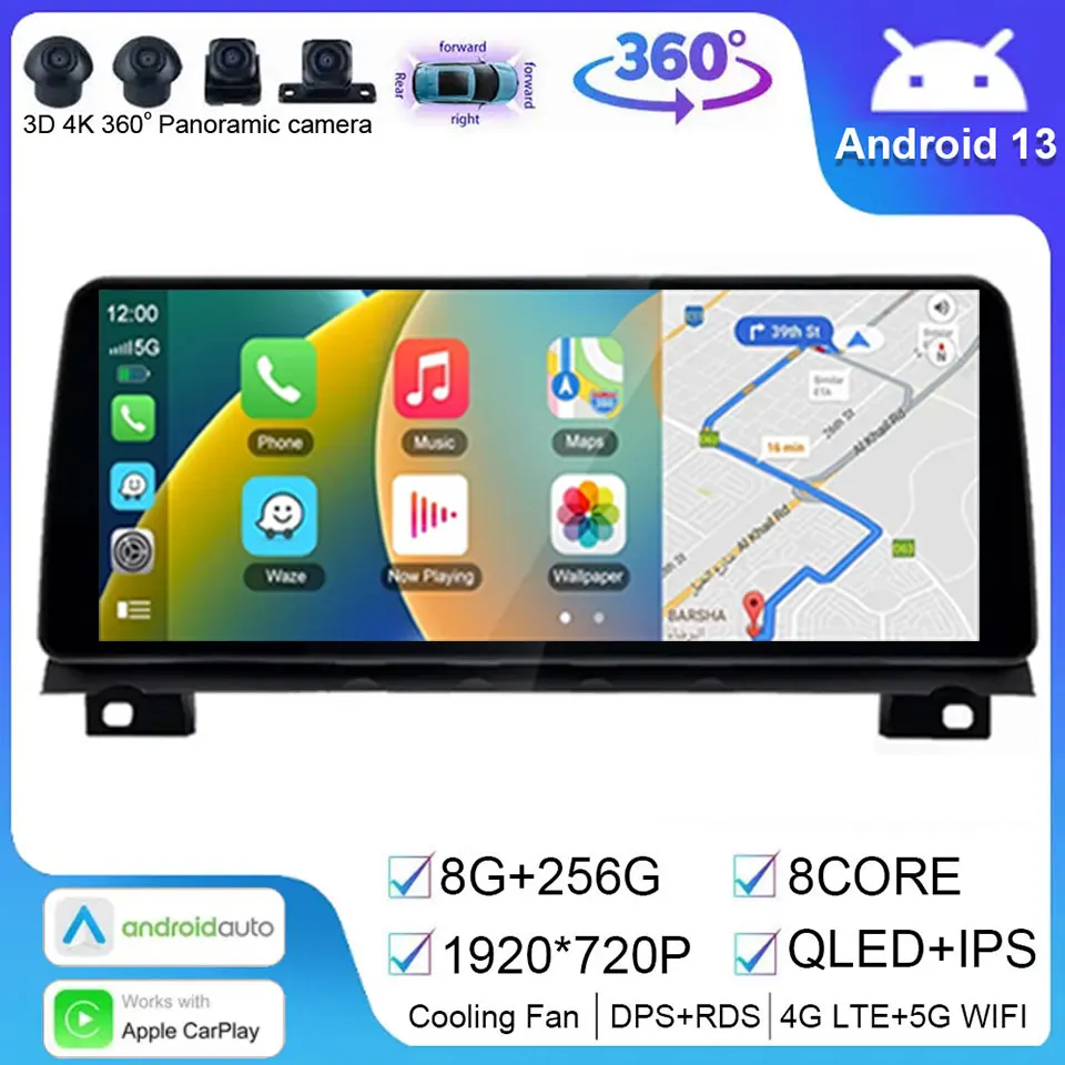 Android 13 Per Bmw Serie 7 F01 F02 Player Multimedia Stereo Gps Carplay Cic Nbt System Auto Id8 Autoradio Autoradio Navigazione