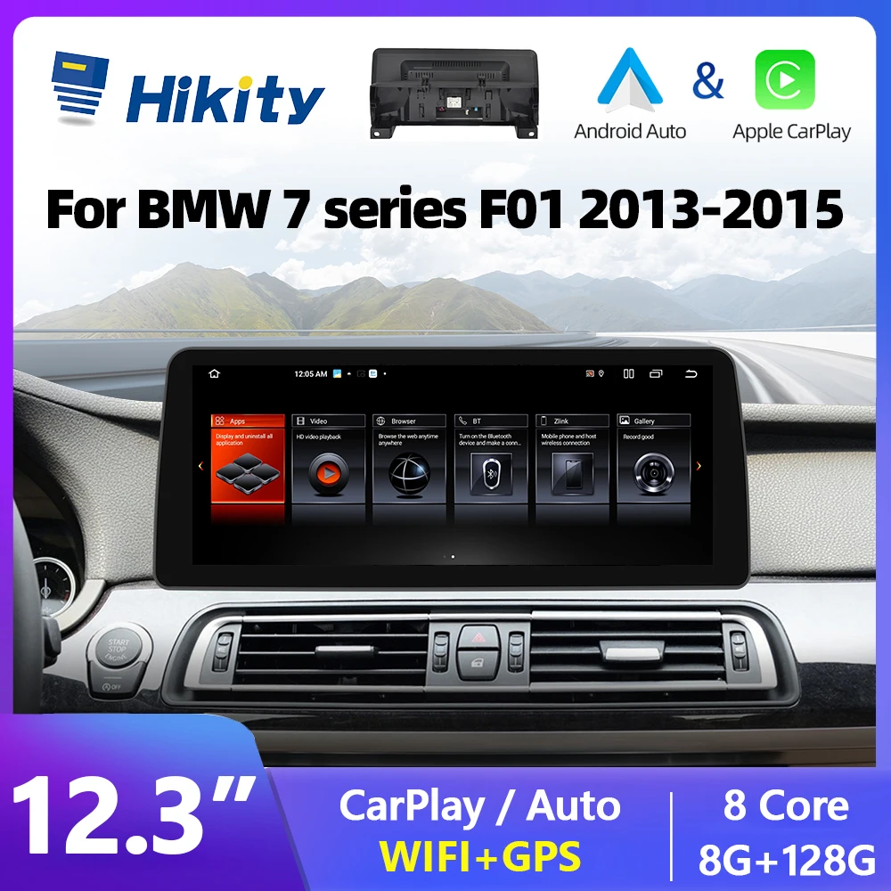 Hikity Autoradio Android Per Bmw Serie 7 F01 2013-2015 Autoradio Carplay Lettore Multimediale Autoradio Navigazione Gps 4G