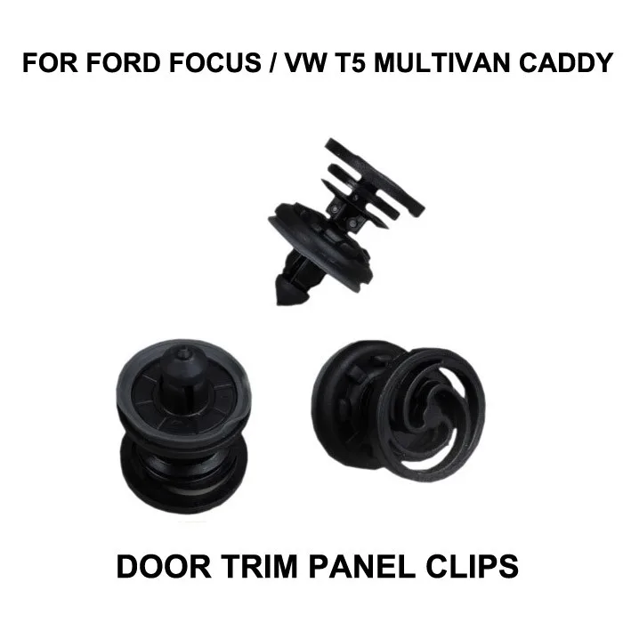 X10Pcs Per Ford Focus/Vw T5 Multivan Caddy Porta Trim Panel Clip X10 Nero Nuovo Di Riparazione Set
