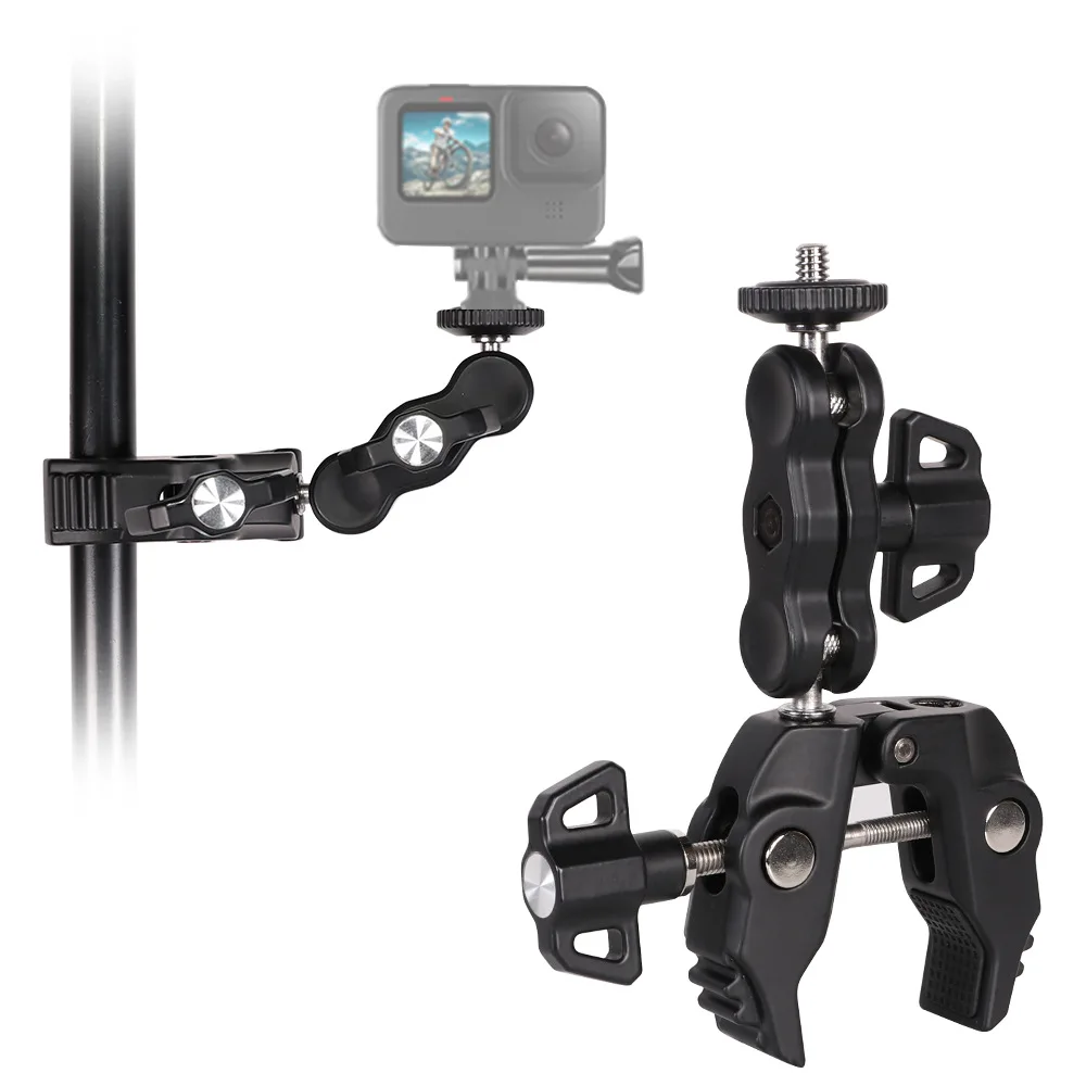 Super Clamp Camera Clamp Mount Monitor 360 Ballhead Magic Arm Adapter With1/4 "-20 3/8" Per Canon Nikon Dslr Camera/Gopro/Lights