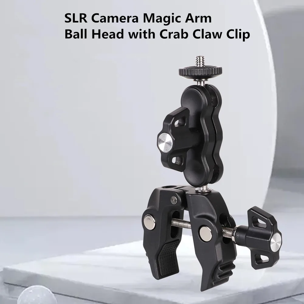 Super Clamp Camera Clamp Mount Monitor 360 Ballhead Magic Arm Adapter With1/4 "-20 3/8" Per Canon Nikon Dslr Camera/Gopro/Lights