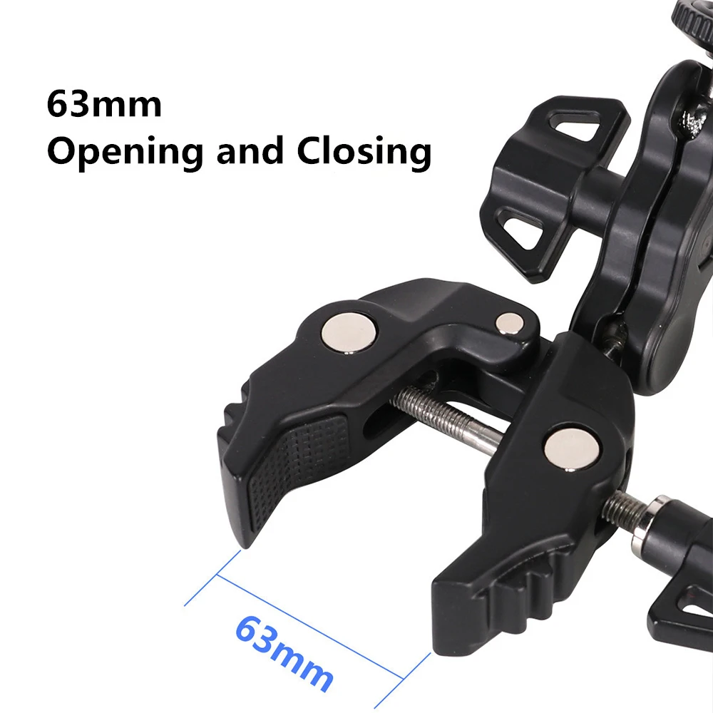 Super Clamp Camera Clamp Mount Monitor 360 Ballhead Magic Arm Adapter With1/4 "-20 3/8" Per Canon Nikon Dslr Camera/Gopro/Lights