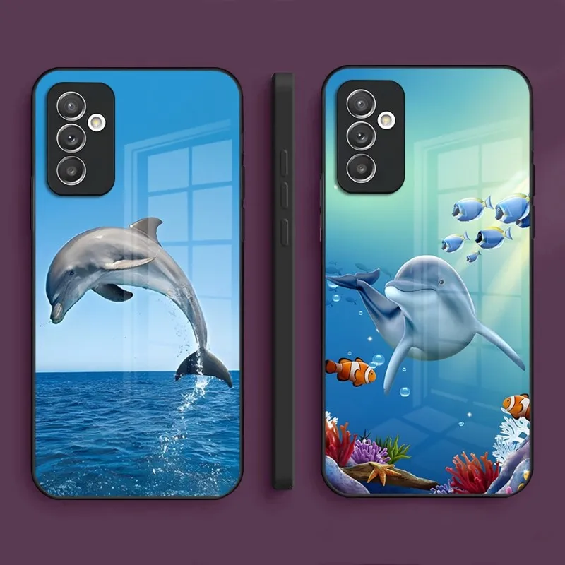 Custodia Per Telefono Ocean Dolphin Per Samsung S30 S21 S20 S23 S22 Fe S10 E S9 Note 20 10 Pro Ultra Plus 5G Glass