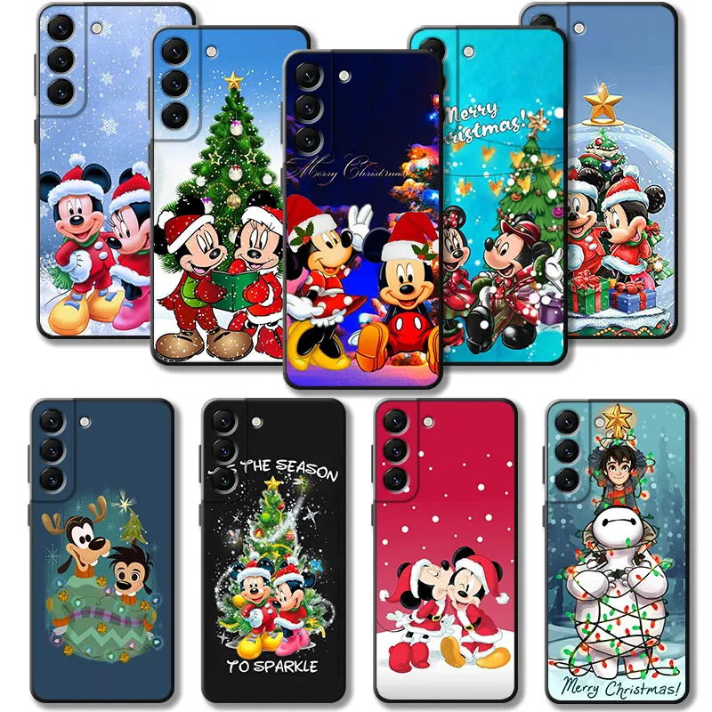 Custodia Disney Mickey Minnie Merry Christmas Tree Per Samsung Galaxy S23 S22 S21 S20 Fe Ultra S10 S9 S8 Plus Note 20Ultra 10Plus