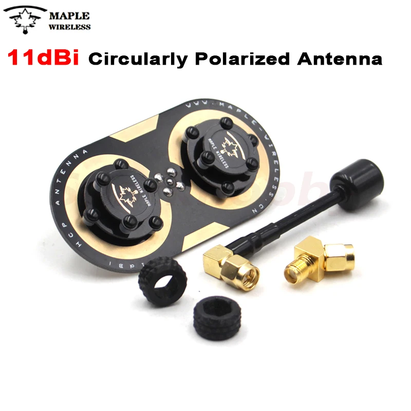 Maple Wireless Aggiornato 11Dbi Antenna Circolare Polarizzata Foglia D'Acero Sma Ev200D Fatshark Skyzone 5500-5800Mhz Fpv Rc Drones