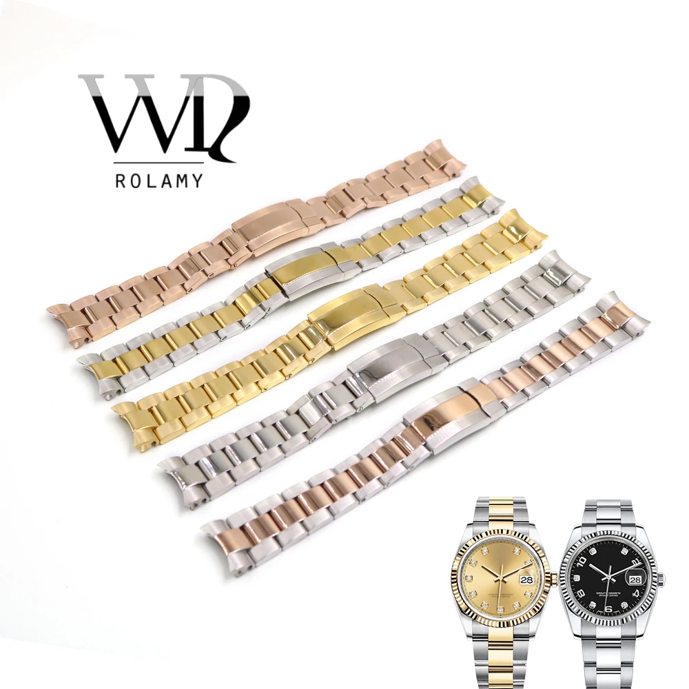 Rolamy 20Mm Acciaio 316L Solido Curvo Estremità Viti Collegamenti Sostituzione Cinturino Cinturino Cinturino Cinturino Per Rolex Submariner