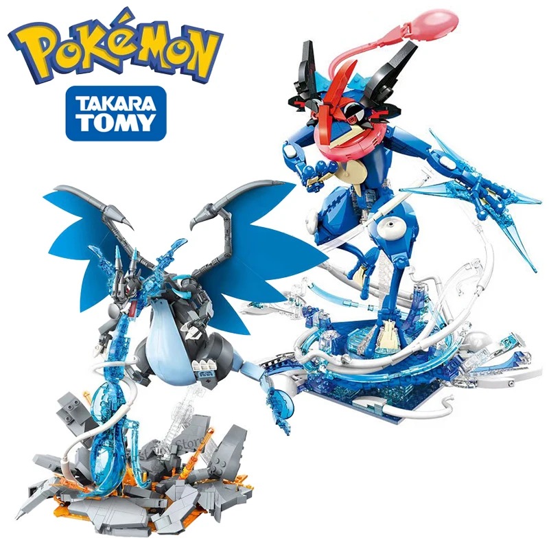 Pokemon Pikachu Greninja Charizard X Mewtwo Pokemon Center Cartoon Anime Model Building Blocks Mattoni Giocattoli Regalo