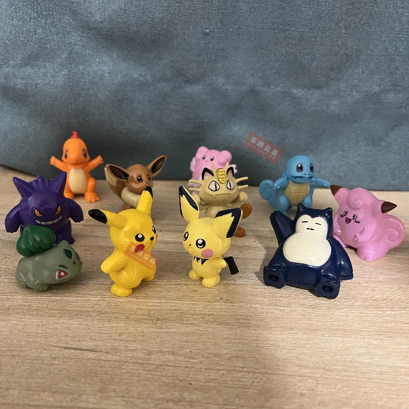 12Pcs New Pokemon Bulbasaur Gengar Blocks Cartoon Picachu Model Education Game Graphics Pokemon Toys For Kids Birthday