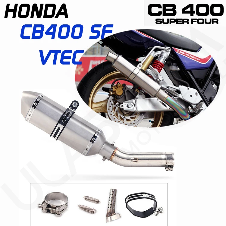 Slip On Per Honda Cb400 Vtec Cb 400 N Sf Super Four Silenziatore Di Scarico Per Moto Tubo Di Collegamento Centrale
