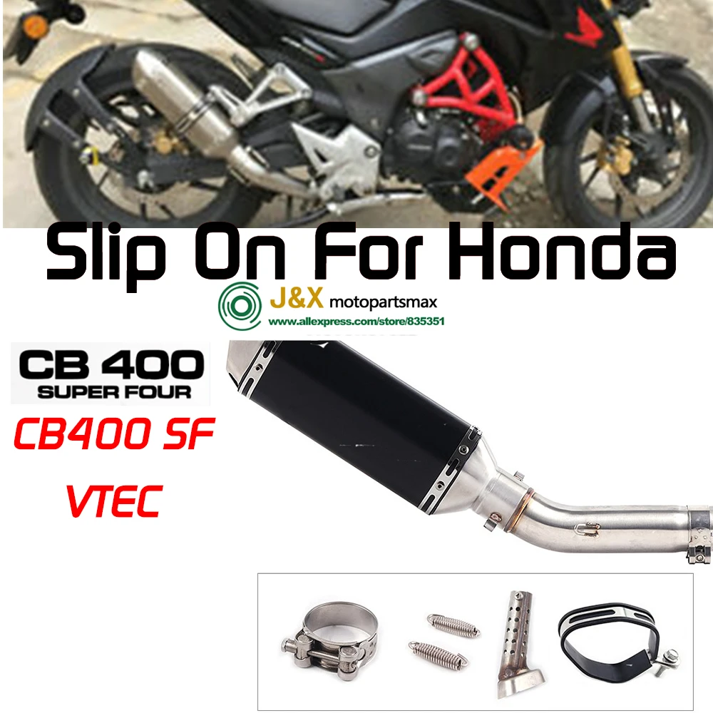 Slip On Per Honda Cb400 Vtec Cb 400 N Sf Super Four Silenziatore Di Scarico Per Moto Scarico Tubo Di Collegamento Centrale