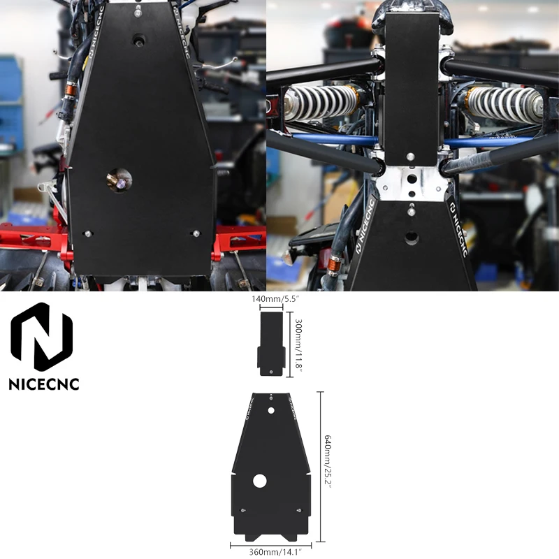 Nicecnc Atv Full Chassis Skid Plate Frame Guard Cover Protector Per Yamaha Raptor 700 2006-2011 2013-2023 Raptor 700R 2012-2023