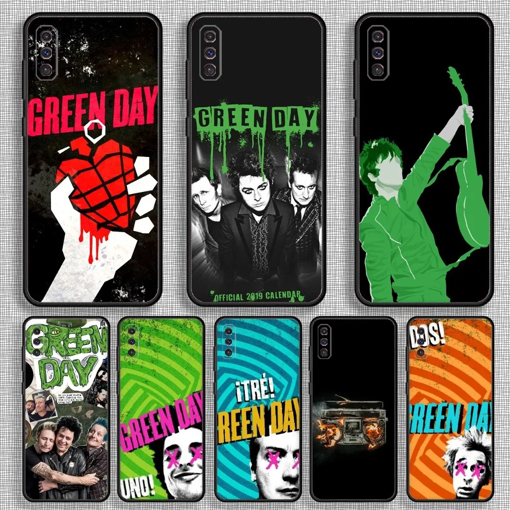 Custodia Per Telefono Band Green Day Per Samsung S23,23,22,30,21,10,9,Note20 Ultra,Lite,Ultra,5G,Plus,Fe, Custodia Morbida Nera