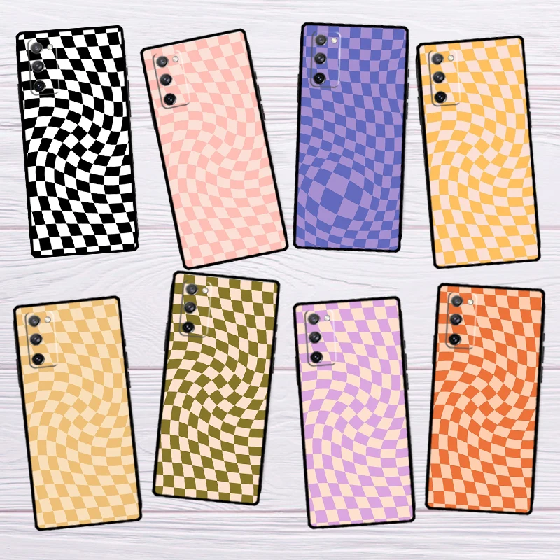Check Orange Green Moss Twist Case Per Samsung Galaxy S23 S22 S21 Ultra Plus S20 Fe S9 S10 Note 10 Plus Note 20 Ultra Cover