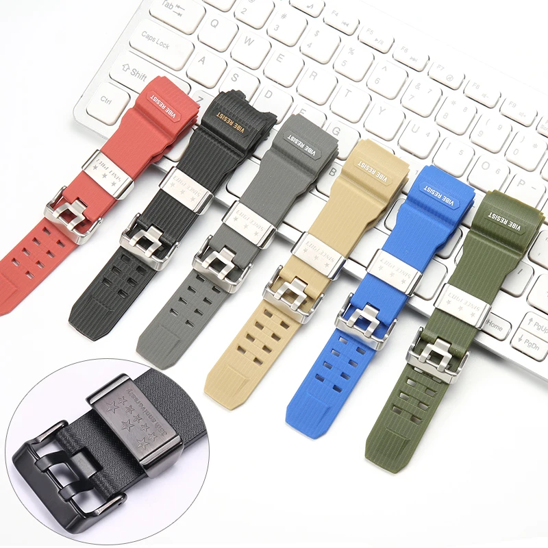 Sostituzione Gwg 1000 Cinturino In Resina Mudmaster Adatto Per Casio G-Shock Gwg1000 Bracciale Impermeabile Da Uomo Con Anello In Acciaio Inossidabile