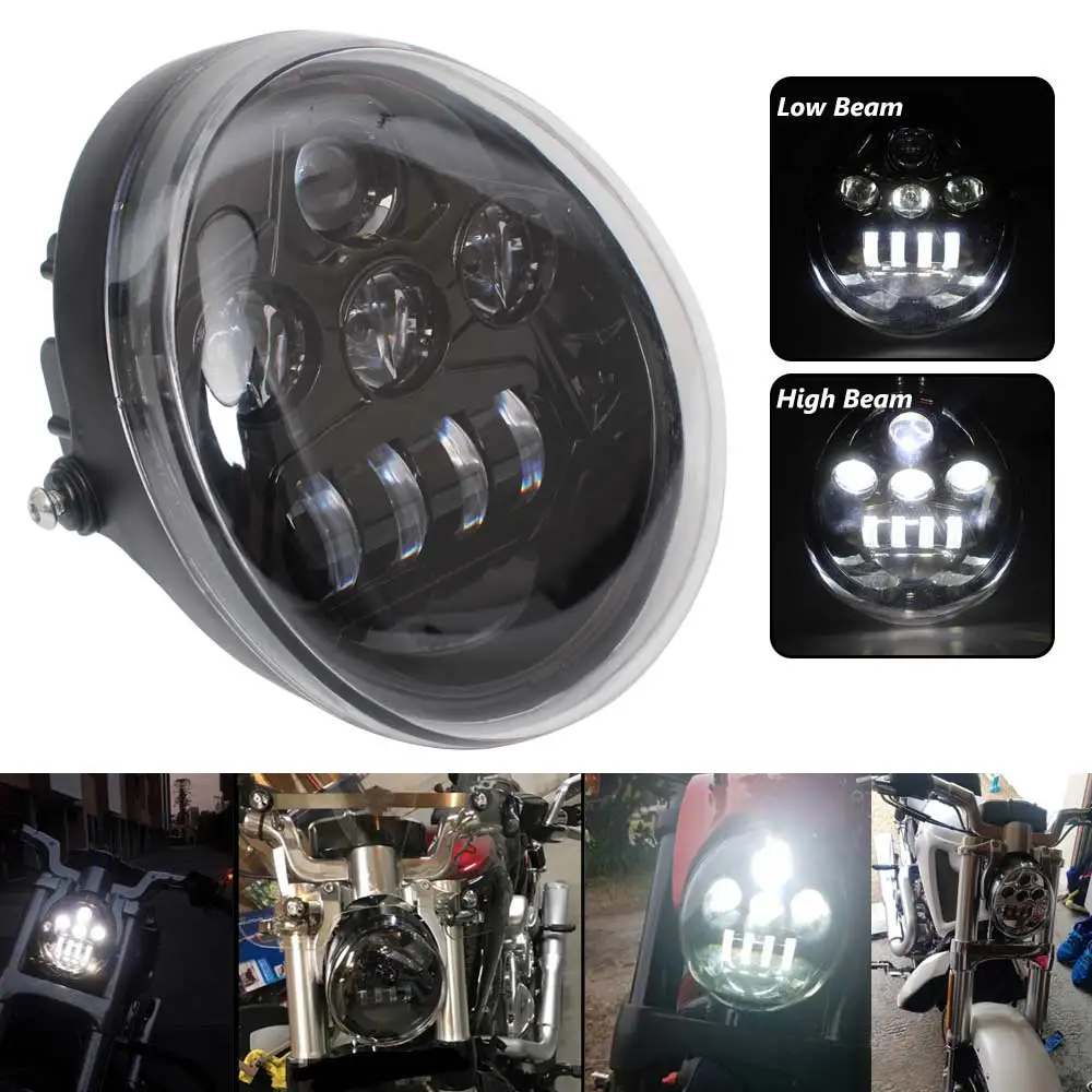 Faro Anteriore A Led Per Moto 60W Faro Anteriore Hi/Low Beam Per Harley Davidson V-Rod Vrsc Vrscf Vrscr 2002-2017 Moto Faros Phares
