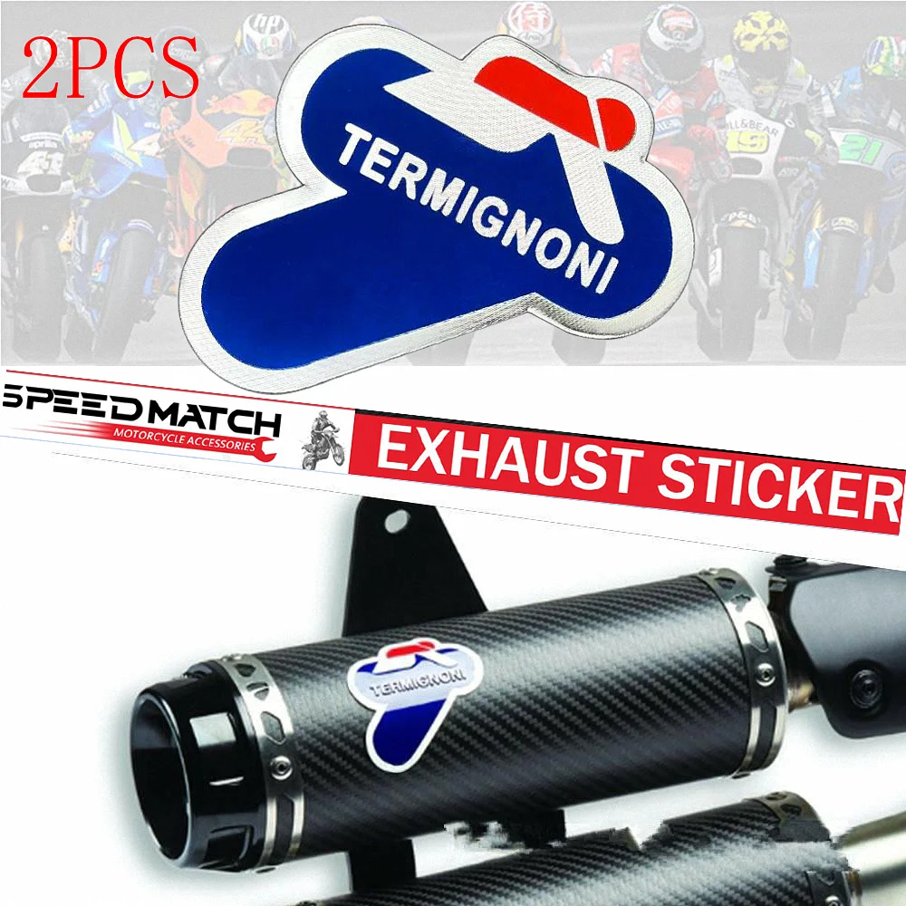 2 Pezzi Adesivi Di Scarico Moto Universali Per Termignoni Ktm Ducati Duke 390 Scrambler 800 Panigale V4 Monster 600 696 821 937