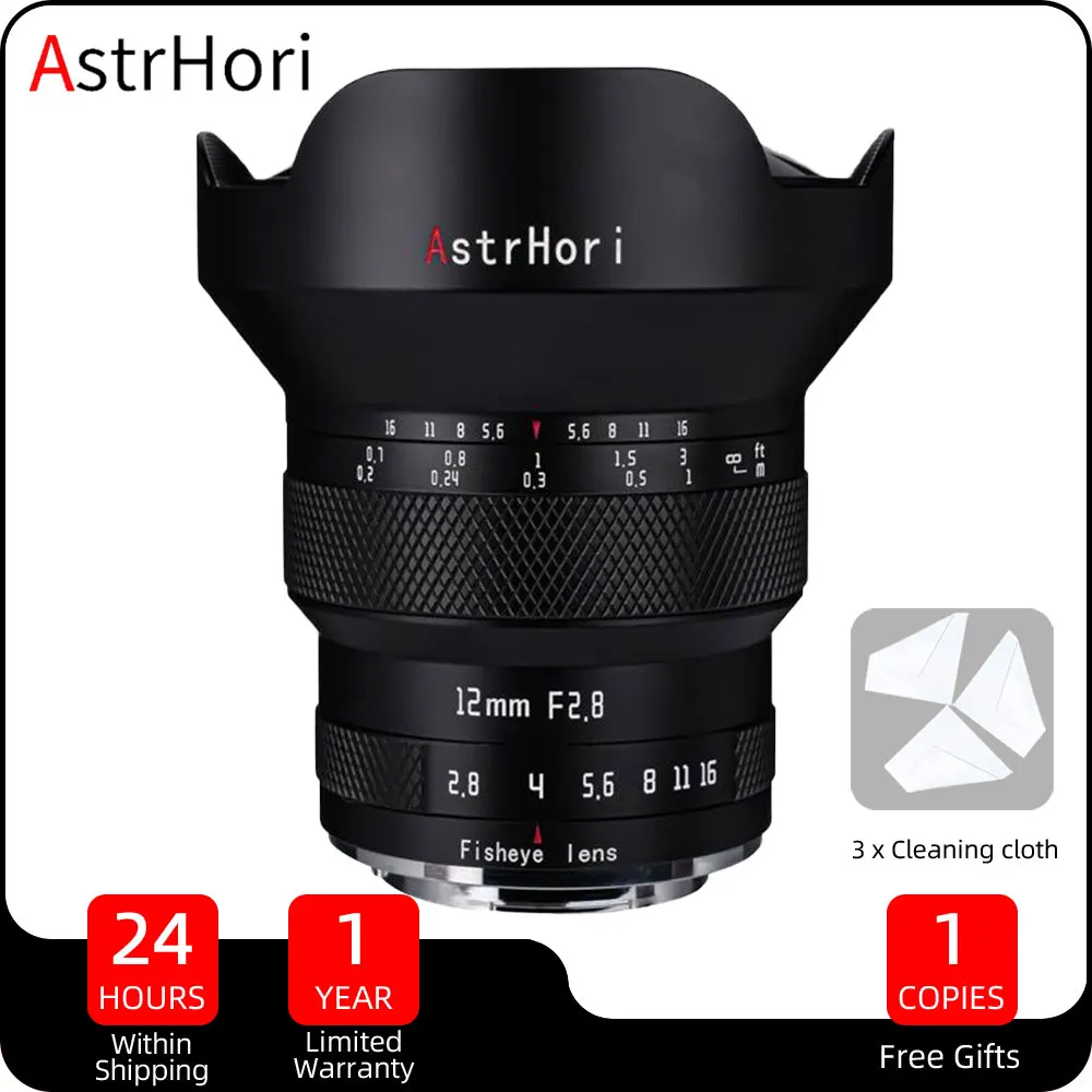 Obiettivo Fisheye Ultra Grandangolare Astrhori 12Mm F2.8 Per Canon Rf Sony E Nikon Z Leica Panasonic L Mount Lente Full Frame