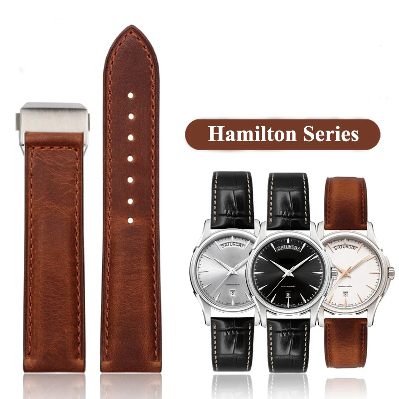 20 22Mm Cinturino In Vera Pelle Di Alta Qualità Per Cinturino Hamilton Khaki Aviation Classic Khaki Field Collection Series
