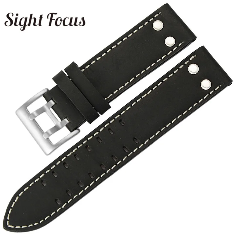 20 Millimetri 22 Millimetri Cinturino In Pelle Di Vitello Per Hamilton Classic Jazz Seiko Watch Band Rivetto Militare Pilota Khaki Gmt Campo Aviazione